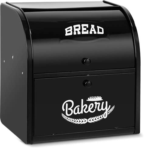 roll top bread box metal|best bread box for countertops.